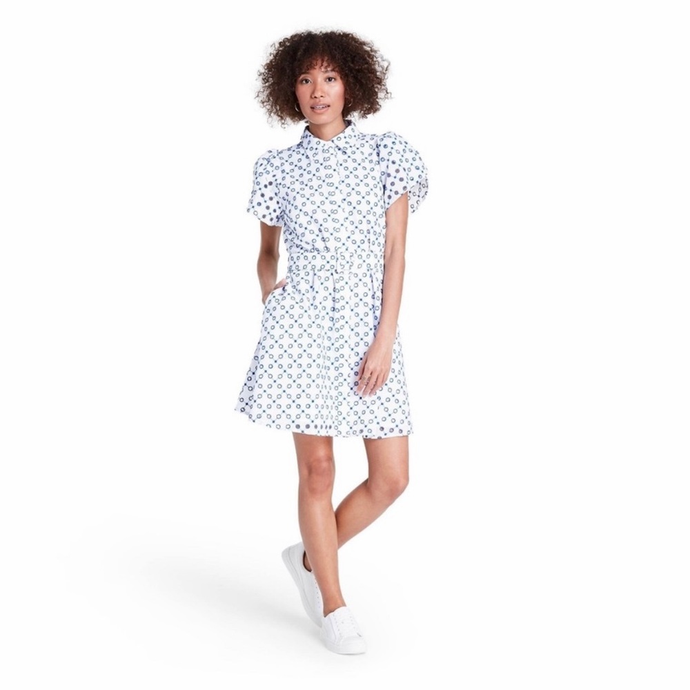 Alexis x Target Dot Tulip Sleeve Embroidered Dress